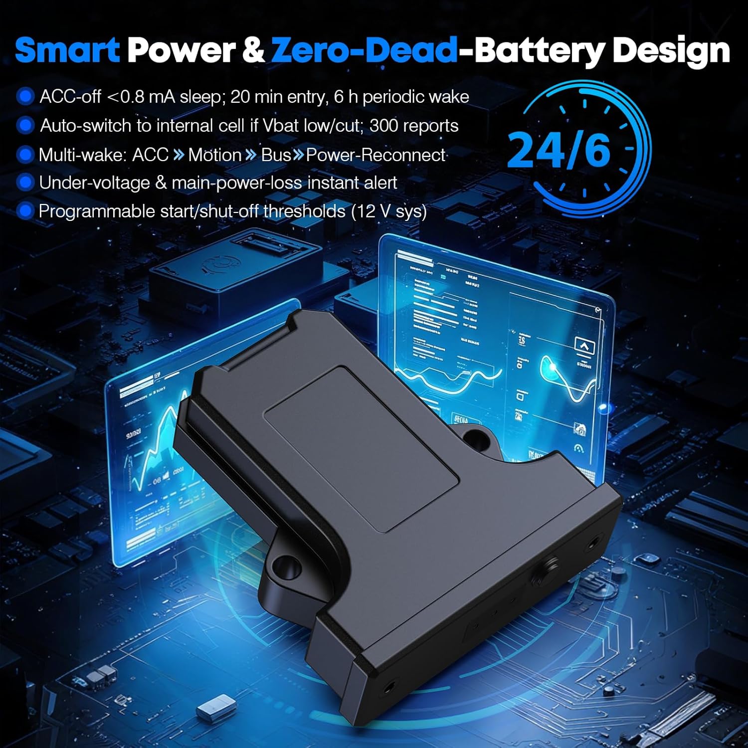 GPS Tracker for Vehicles with Engine Diagnostics, Real-Time Tracking, Remote Immobilizer & Fleet Monitoring, 4G LTE Vehicle Telematics Hub ZT-24N