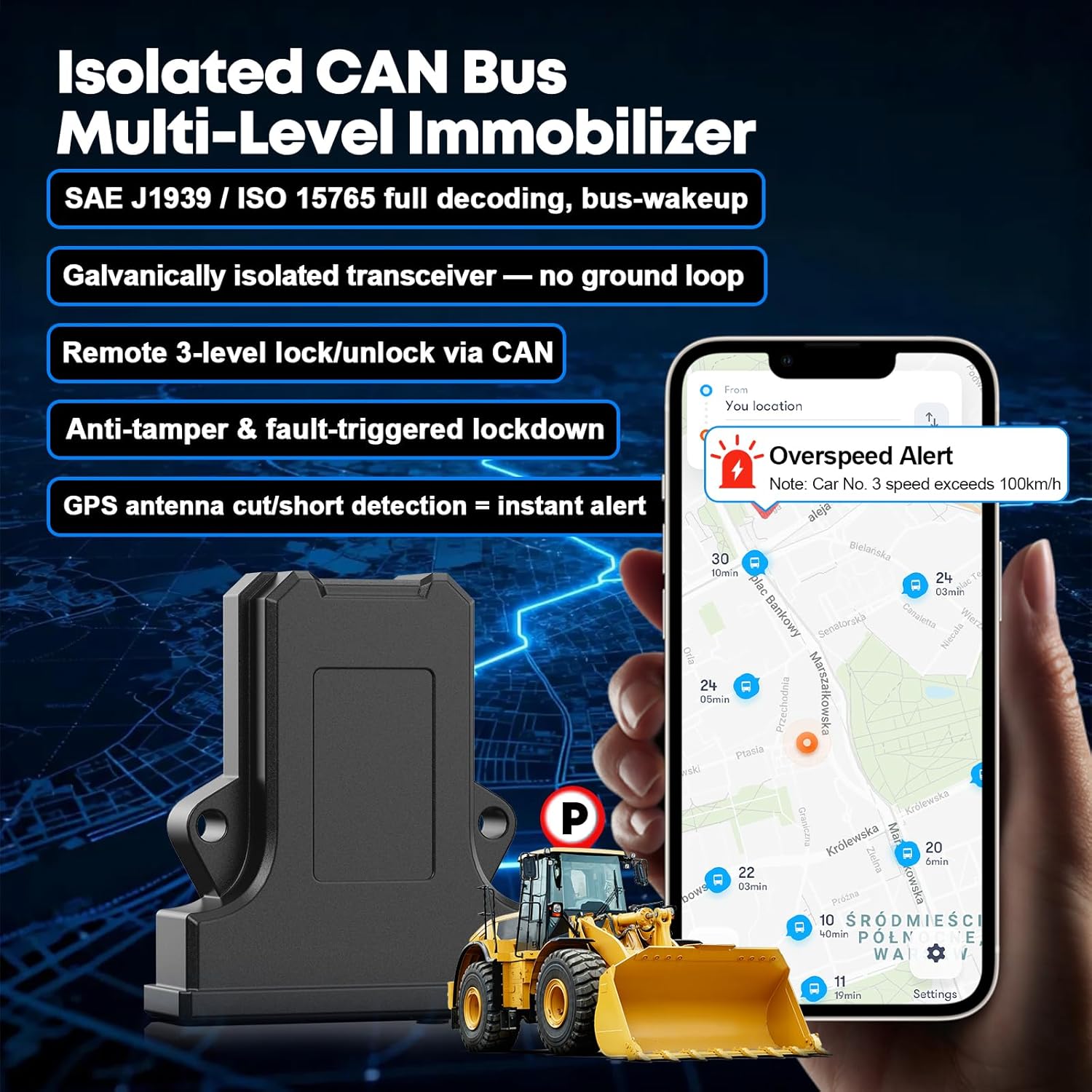 GPS Tracker for Vehicles with Engine Diagnostics, Real-Time Tracking, Remote Immobilizer & Fleet Monitoring, 4G LTE Vehicle Telematics Hub ZT-24N