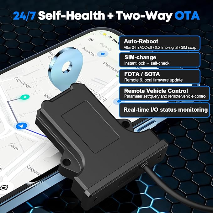 GPS Tracker for Vehicles with Engine Diagnostics, Real-Time Tracking, Remote Immobilizer & Fleet Monitoring, 4G LTE Vehicle Telematics Hub ZT-24N